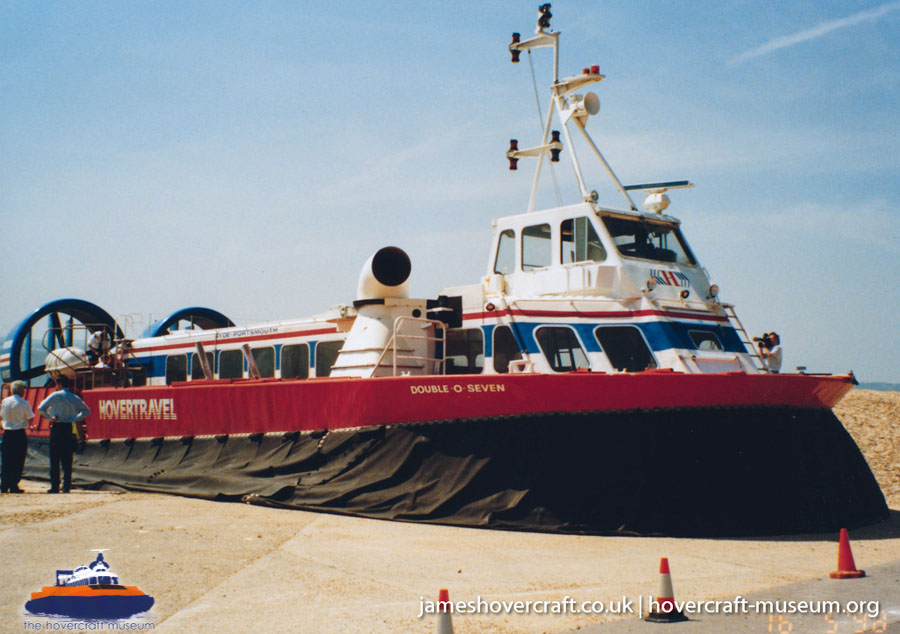 AP1-88 hovercraft with Hovertravel -  (credit: The <a href='http://www.hovercraft-museum.org/' target='_blank'>Hovercraft Museum Trust</a>).